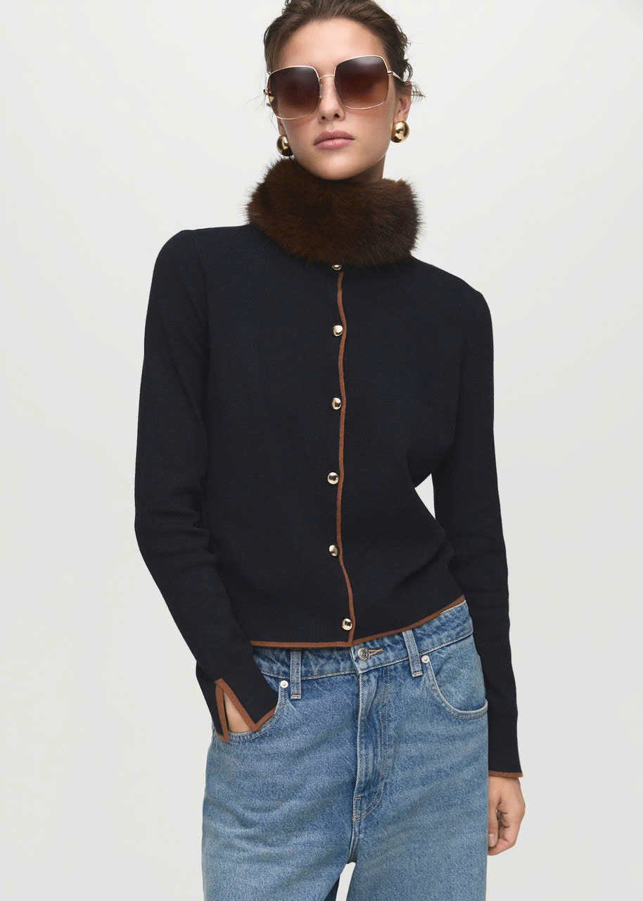 Áo khoác cardigan hở cổ tay
