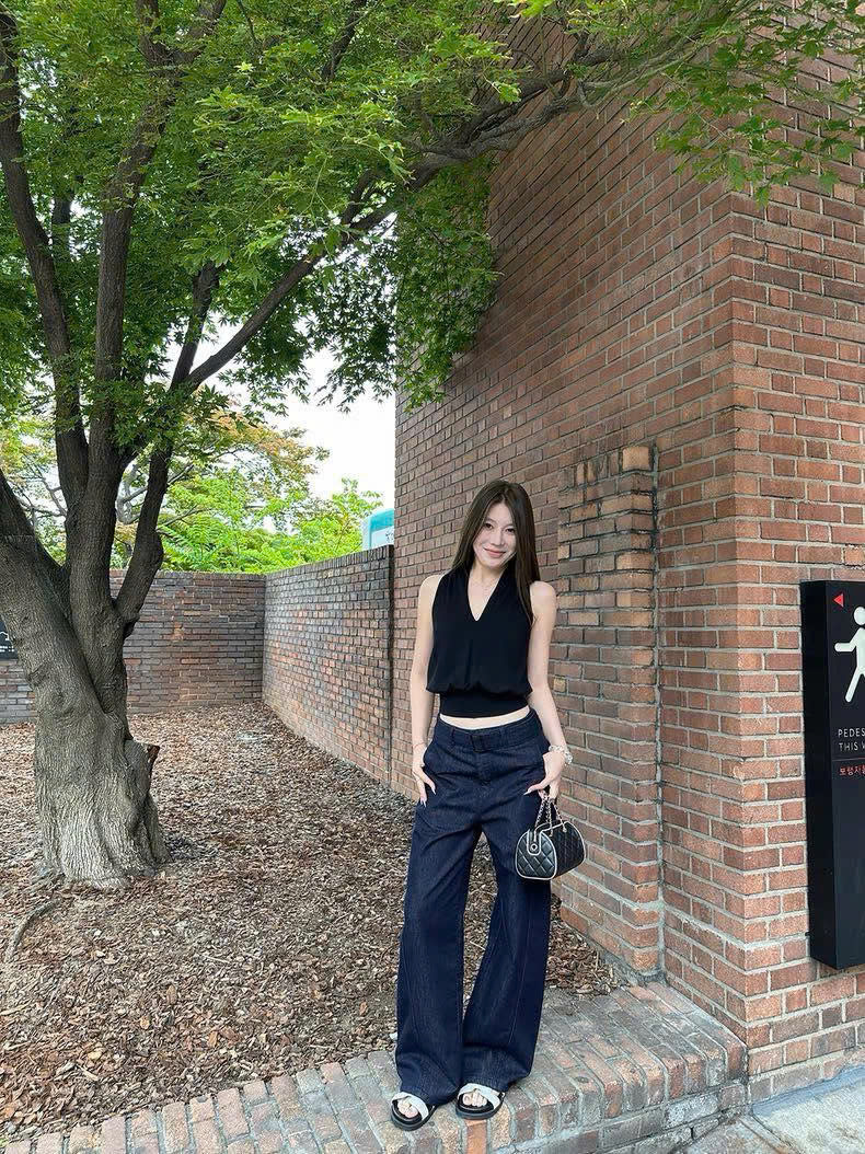 Quần denim Polo màu chàm dáng suông