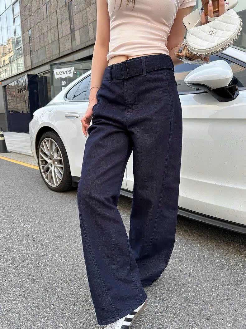 Quần denim Polo màu chàm dáng suông