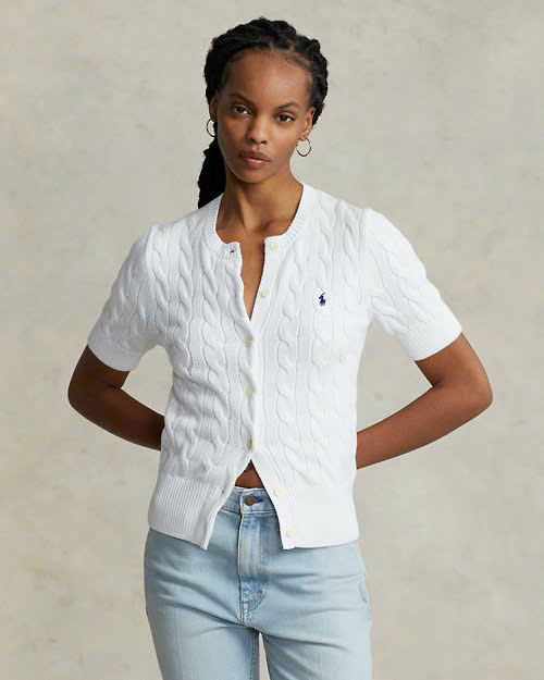 Áo khoác cardigan tay ngắn dệt kim