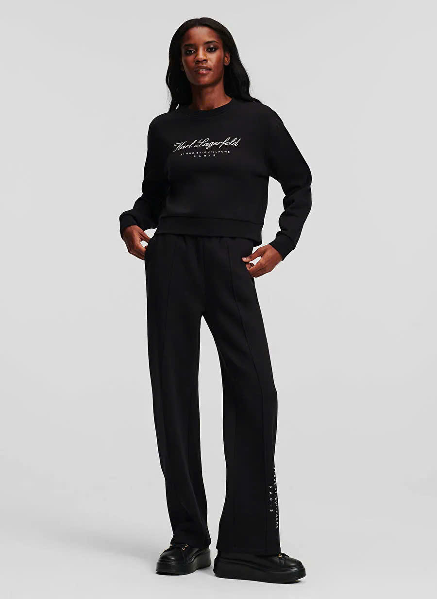 Set nỉ Karl đen Áo sweatshirt - Quần suông
