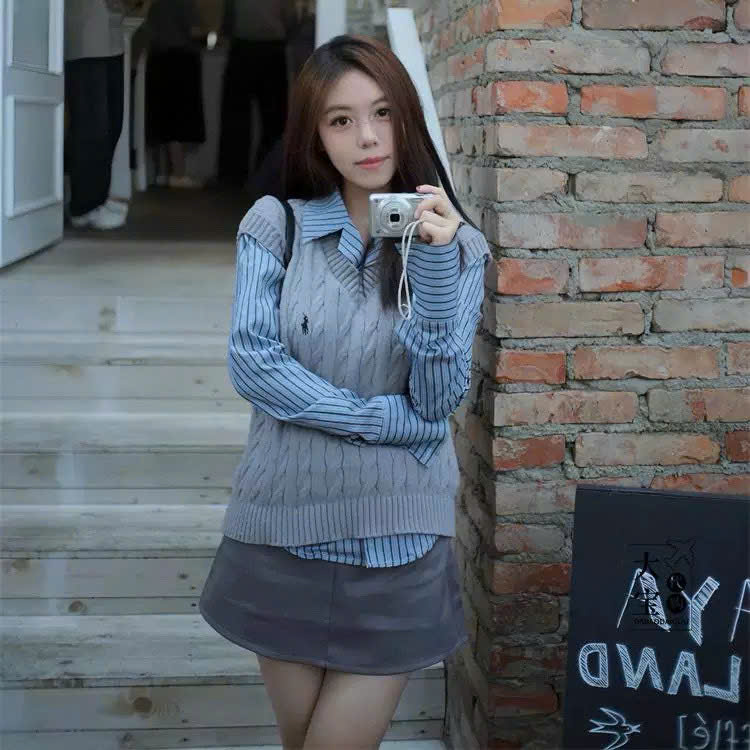 Áo gilett len Polo RL cổ V vặn thừng 2 màu
