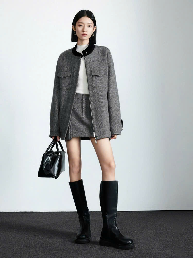 Áo khoác dạ xương cá MaxMara