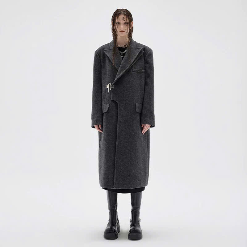 Coat dạ ép MaxMara khuy kim loại