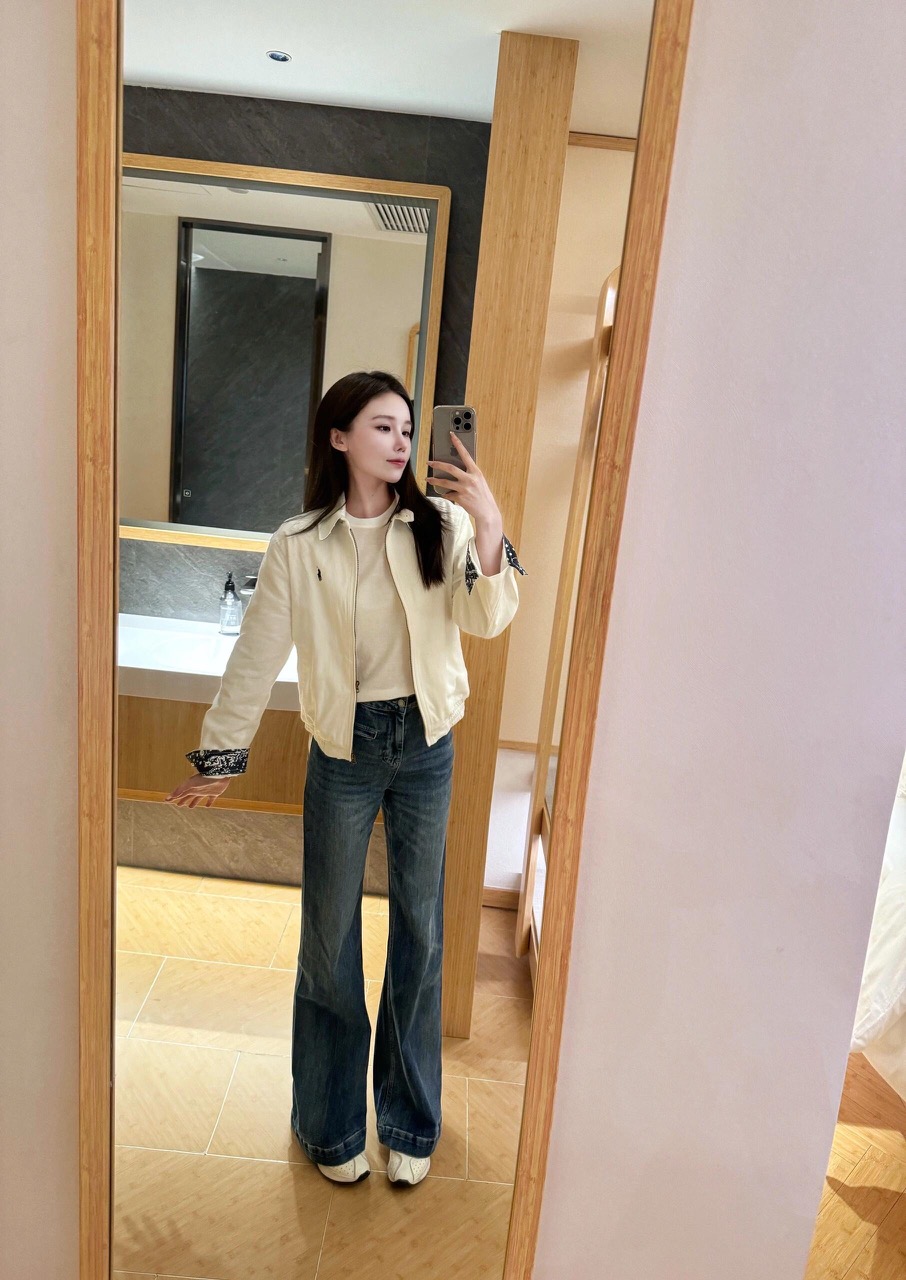 Áo khoác Polo RL cổ Đức viền hoa