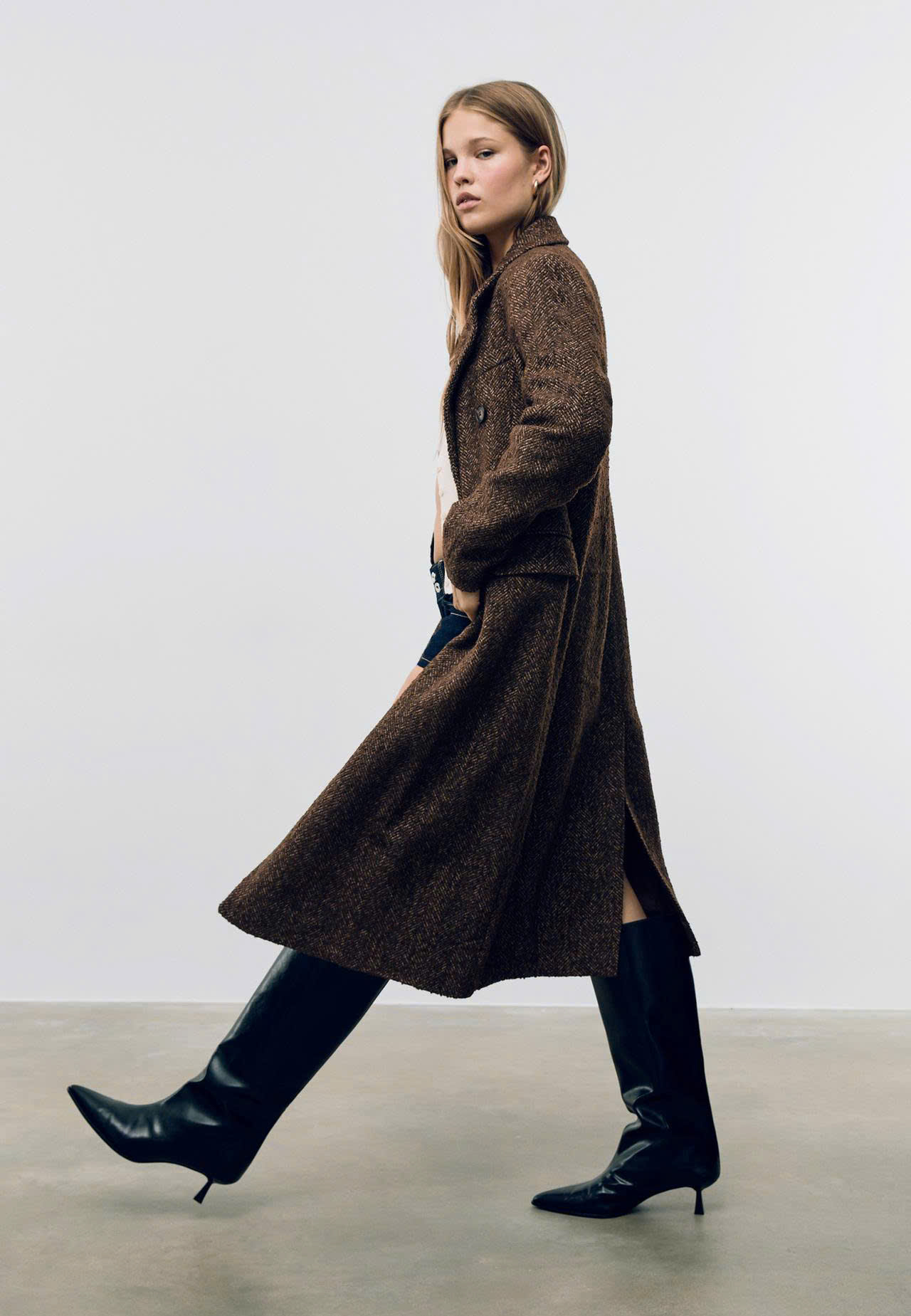 Long coat dạ xương cá