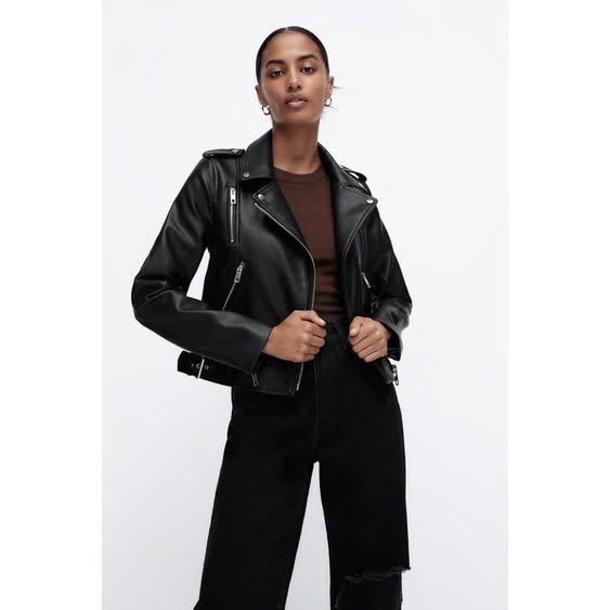 Bike Jacket Zara khuy đai 2 bên ngắn