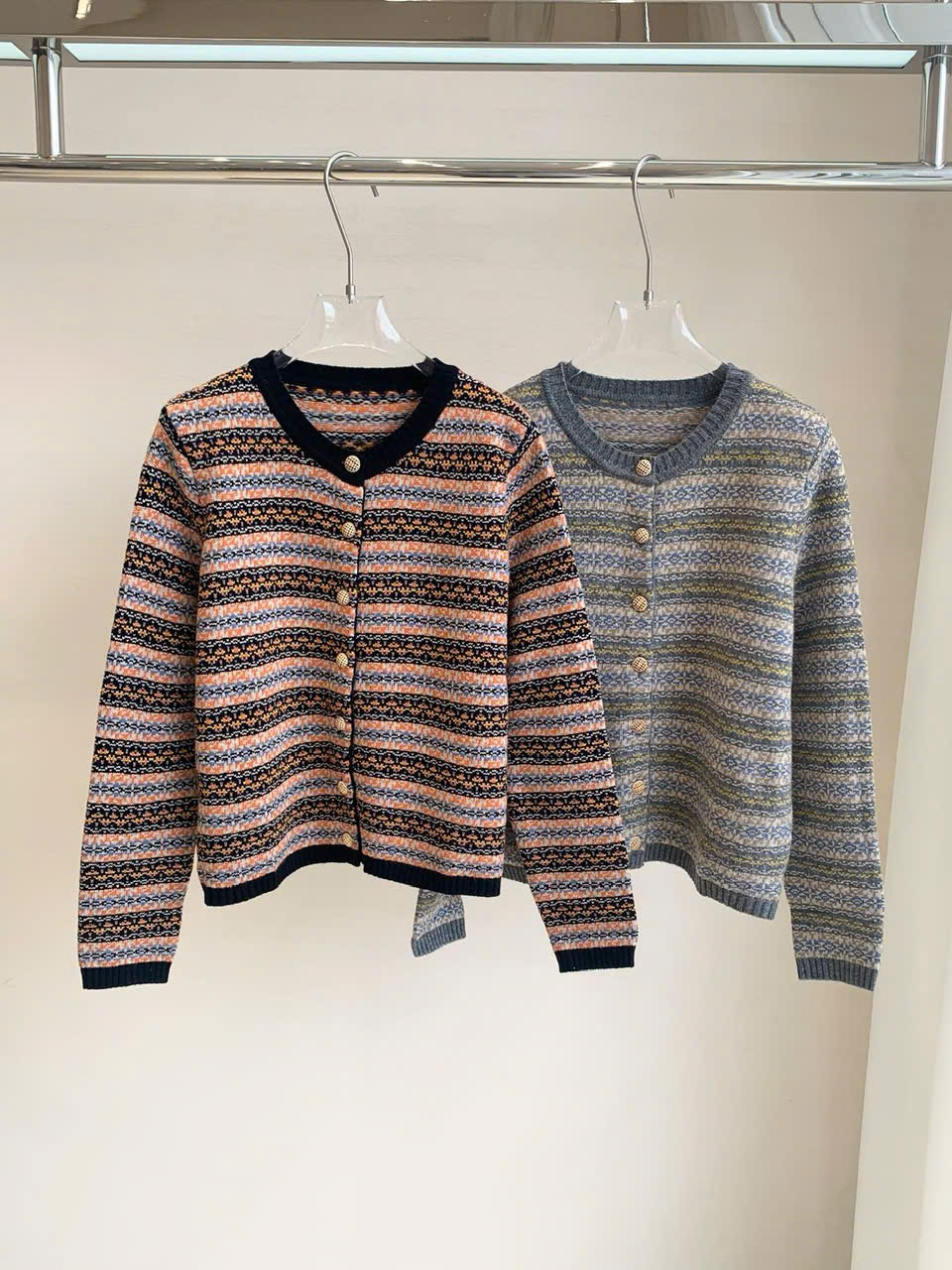 CDG Loro Piana thổ cẩm khuy đồng