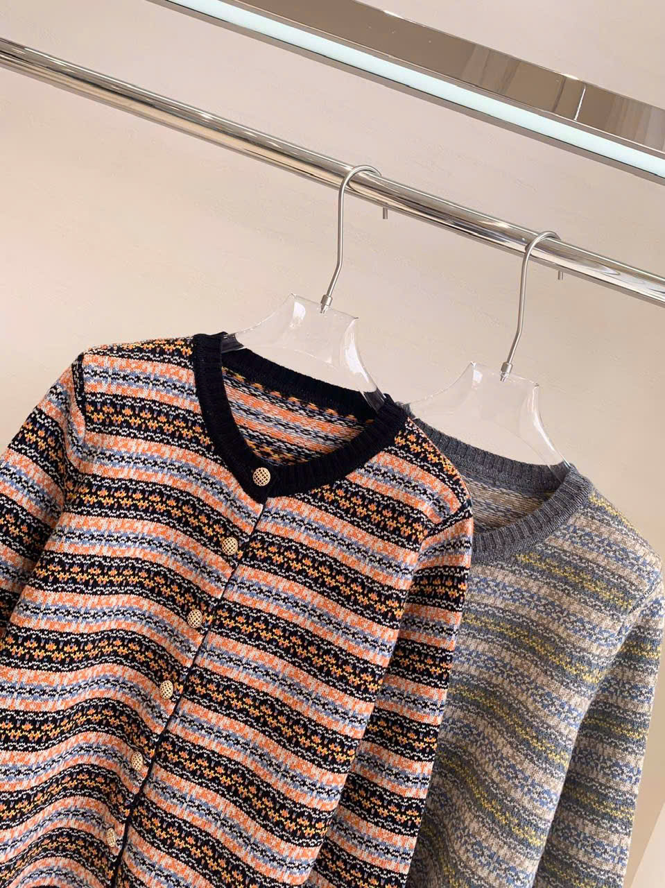 CDG Loro Piana thổ cẩm khuy đồng