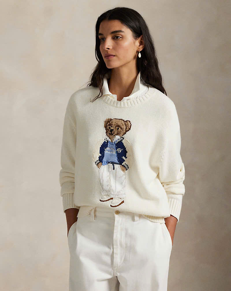 Áo len Polo BEAR gấu mặc áo bomber 100% cotton