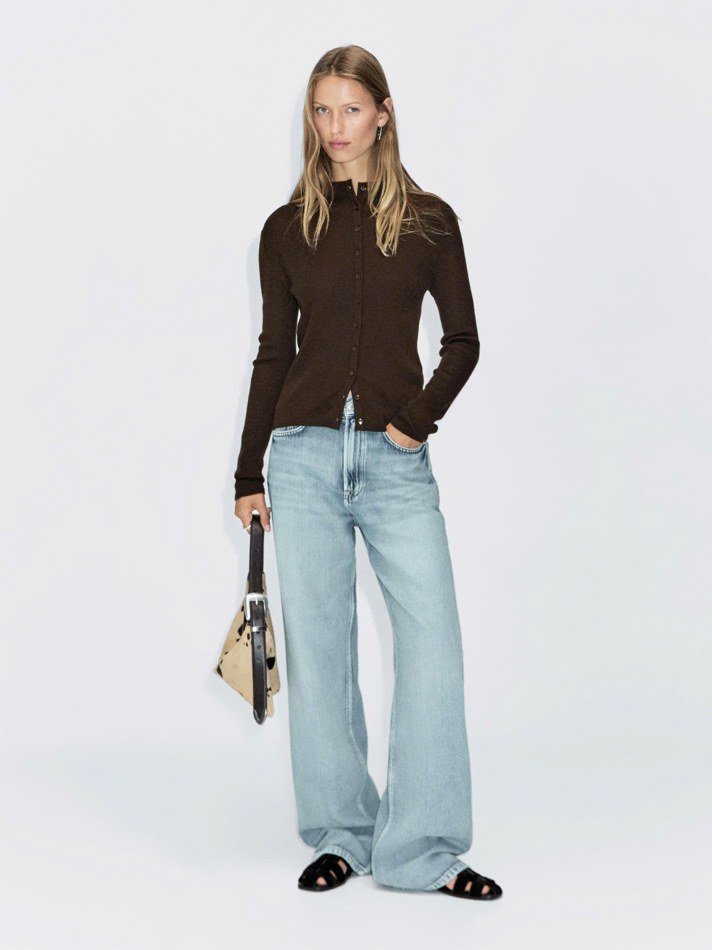 ÁO KHOÁC CARDIGAN DỆT GÂN PHA LEN