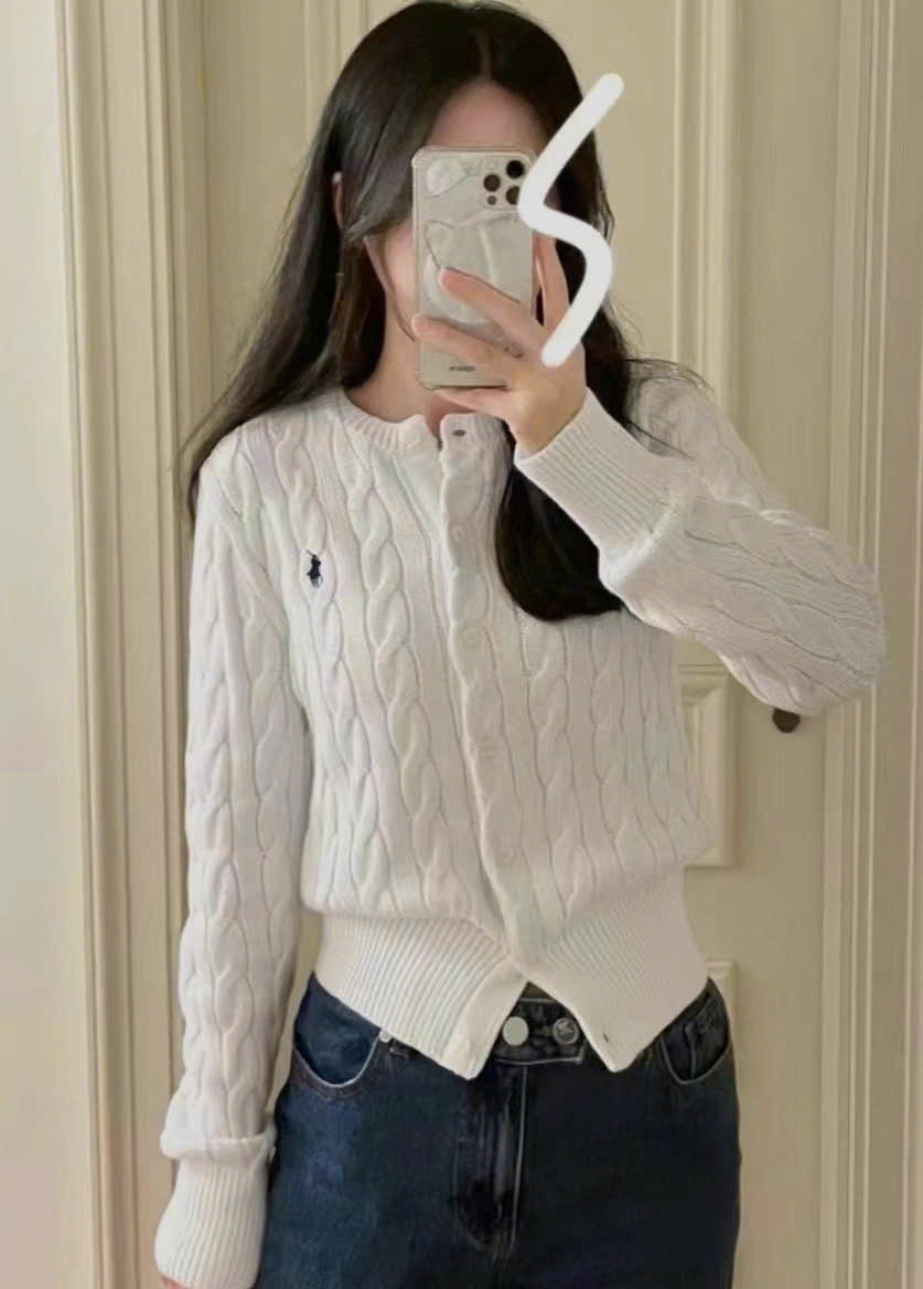 Áo cardigan Polo vặn thừng to