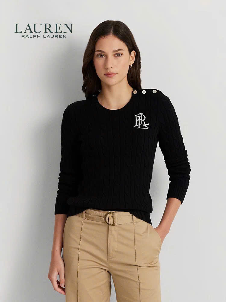 Áo len Polo vặn thừng to phối khuy vai