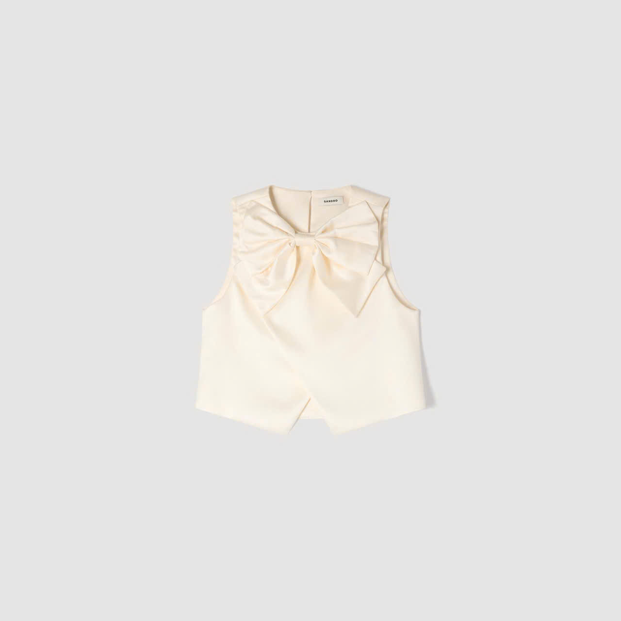 ÁO CROPTOP BẰNG SATIN THẮT NƠ