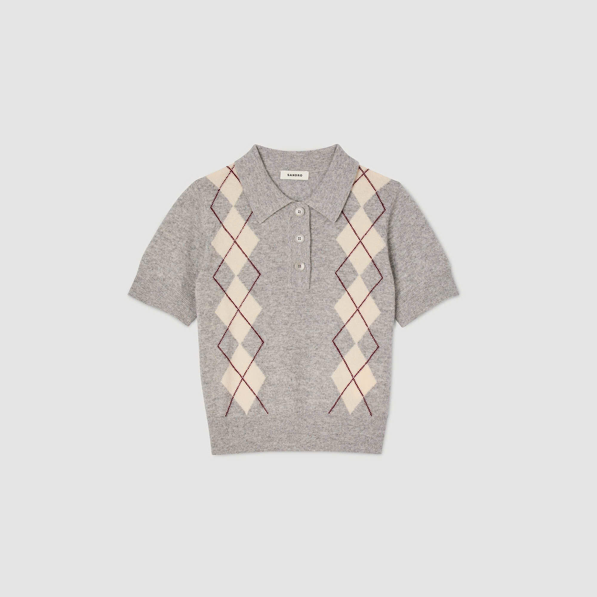 Áo len cổ lọ hoạ tiết argyle