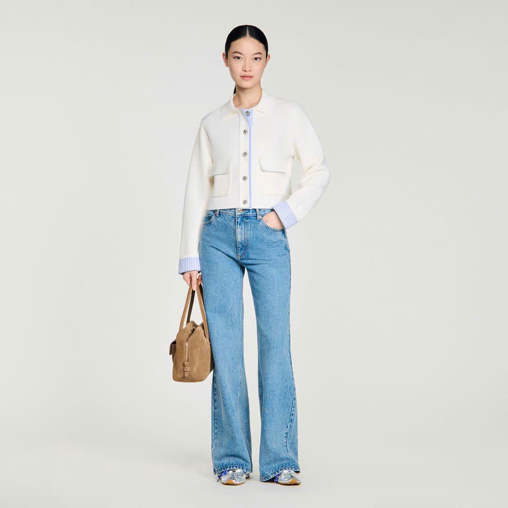 Áo khoác polo với chi tiết poplin