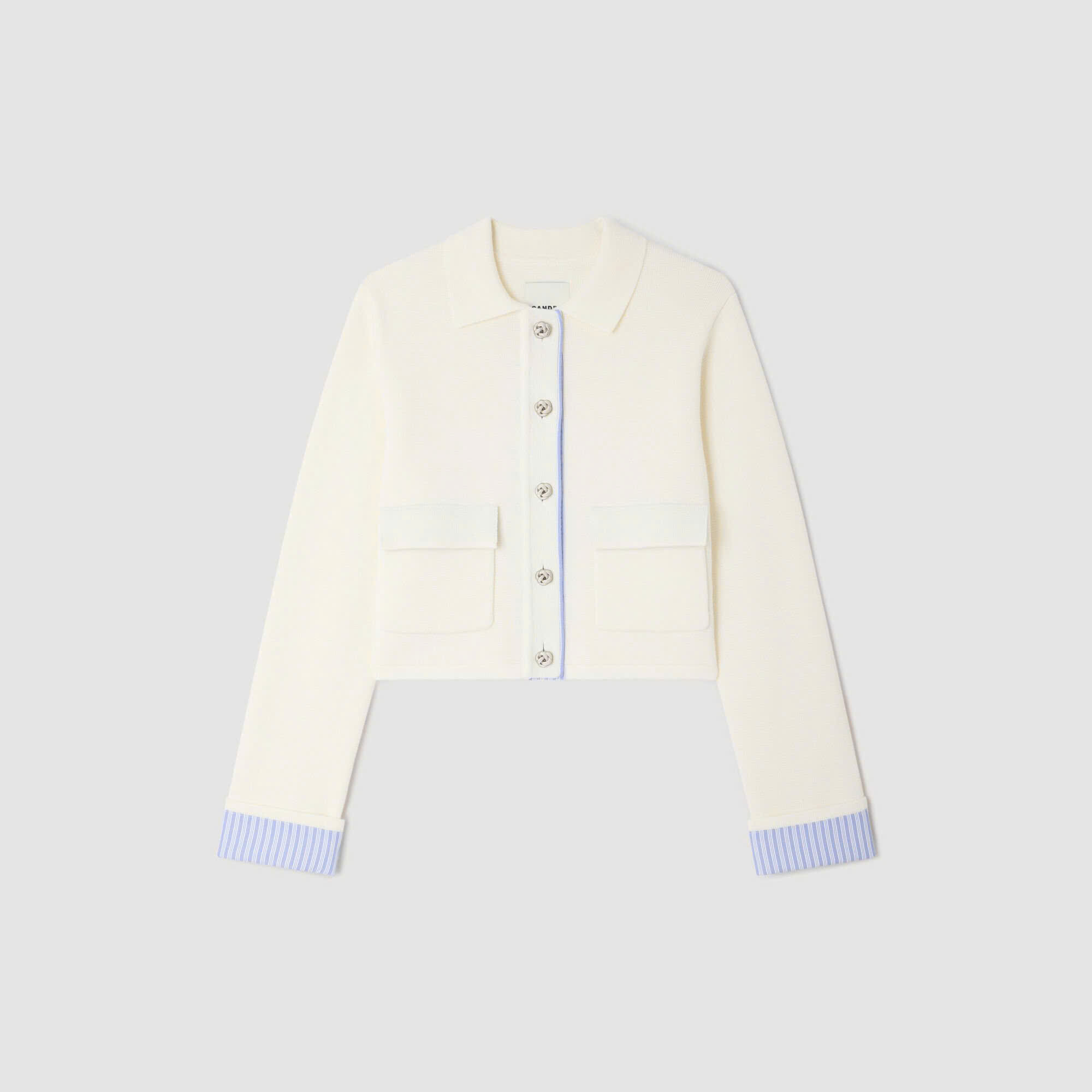 Áo khoác polo với chi tiết poplin