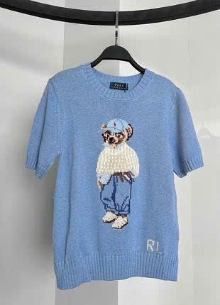 Áo len Polo bear blue gấu đội mũ xanh