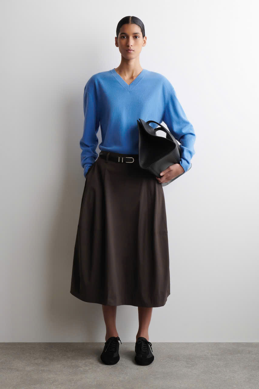 CHÂN VÁY MIDI COTTON DÀY