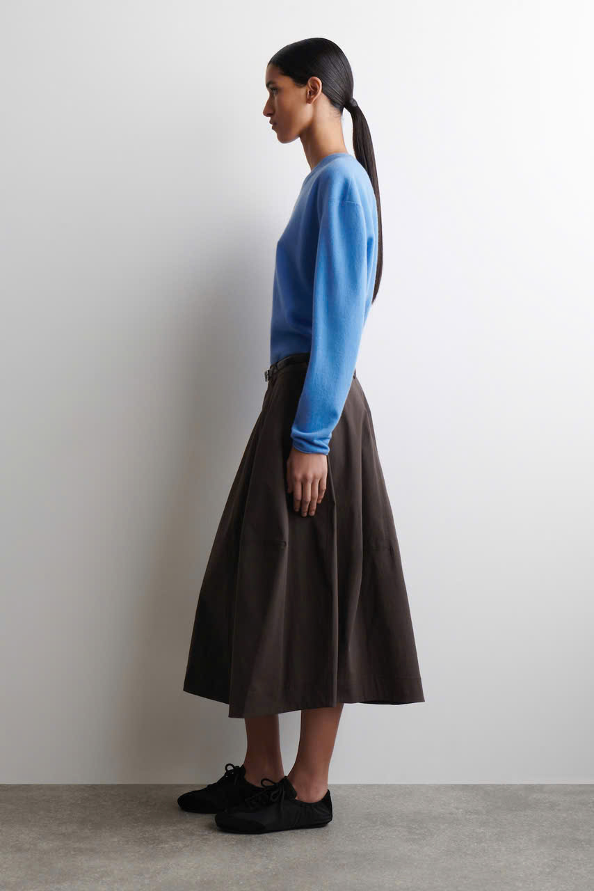 CHÂN VÁY MIDI COTTON DÀY