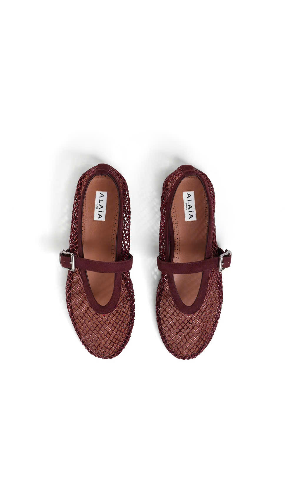 Giày ALAIA Beaded mesh Ballerinas Flats - Bản bling