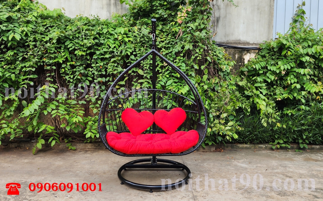 Xích đu mây nhựa, xích đu ngoài trời 5566