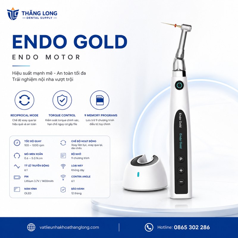 Thông số kỹ thuật máy nội nha Woodpecker Endo Gold