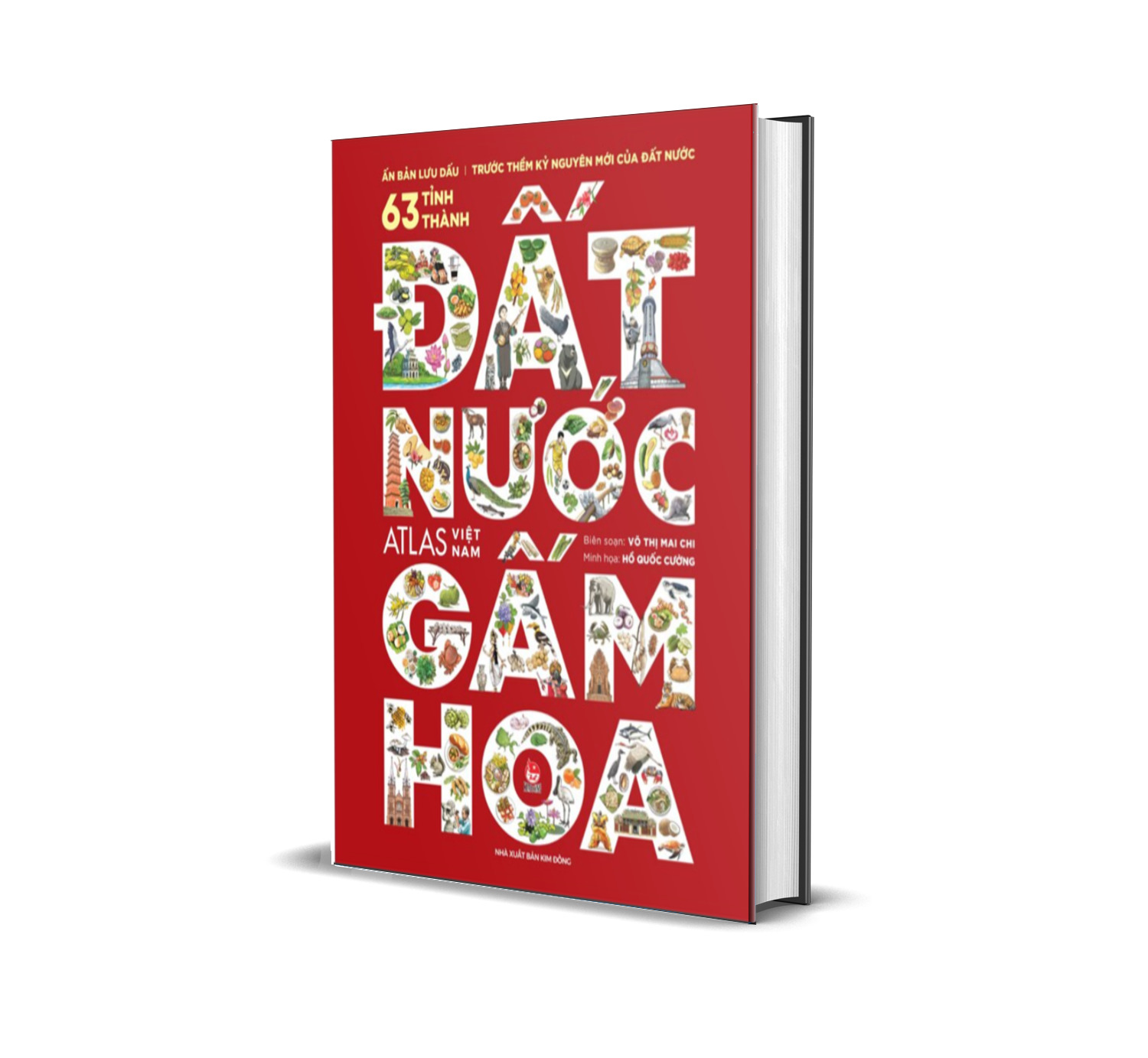 Đất Nước Gấm Hoa - Atlas Việt Nam - Ấn Bản Lưu Dấu 63 Tỉnh Thành (Bìa Cứng) Võ Thị Mai Chi, Hồ Quốc Cường