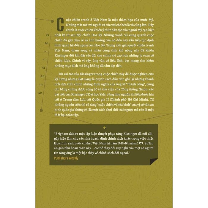 Bạt Mạng (Henry Kissinger Và Ván Cờ Sai Lầm Trong Cuộc Chiến Việt nam) Robert K. Brigham