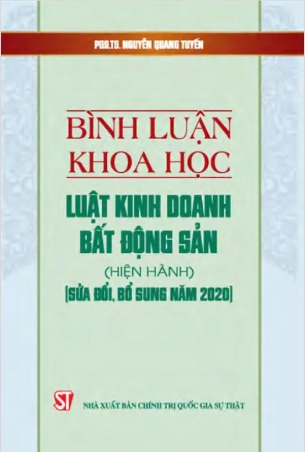 Sách Bình Luận Khoa Học Luật Kinh doanh Bất Động Sản PGS.TS Nguyễn Quang Tuyến