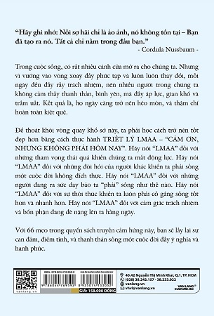 Sách Cảm Ơn, Nhưng Không Phải Hôm Nay - Triết Lý LMAA - Cordula Nussbaum