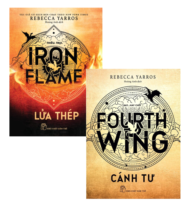 Combo (2 Cuốn Sách) Lửa Thép - Iron Flame + Cánh Tư - Fourth Wing (Rebecca Yarros)