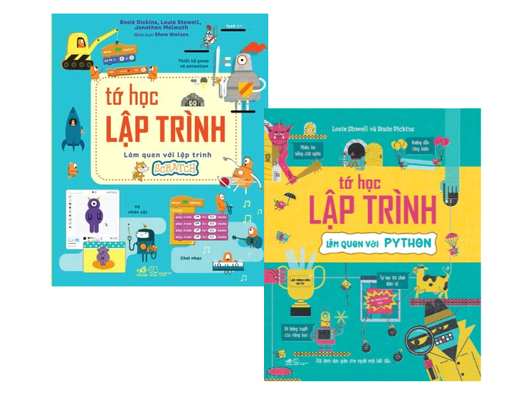 Combo (2 Cuốn Sách) Tớ Học Lập Trình: Làm Quen Với Python + Làm Quen Với Lập Trình Scratch 