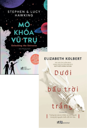 Combo 2 Cuốn Sách Mở Khóa Vũ Trụ + Dưới Bầu Trời Trắng - Stephen & Lucy Hawking, Elizabeth Kolber
