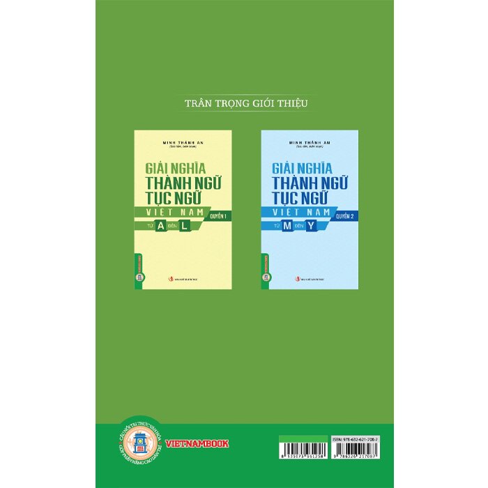 Combo (2 Cuốn Sách) Giải Nghĩa Thành Ngữ, Tục Ngữ Việt Nam (Quyển 1, 2): Từ A Đến L -  Từ M Đến Y