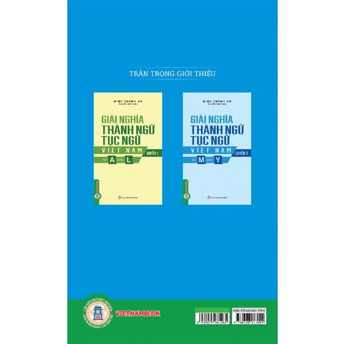 Combo (2 Cuốn Sách) Giải Nghĩa Thành Ngữ, Tục Ngữ Việt Nam (Quyển 1, 2): Từ A Đến L -  Từ M Đến Y