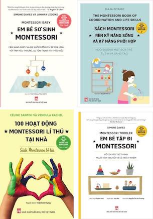 Combo 4 quyển 100 Hoạt Động Montessori Lí Thú Tại Nhà - Rèn Kỹ Năng Sống Và Kỹ Năng Phối Hợp - Em Bé Tập Đi Montessor - Em Bé Sơ Sinh Montessorii - Simone Davies, Junnifa Uzodike