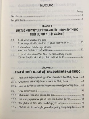 Luật Sở Hữu Trí Tuệ Việt Nam Dưới Thời Pháp Thuộc Di Sản Lập Pháp và Án Lệ