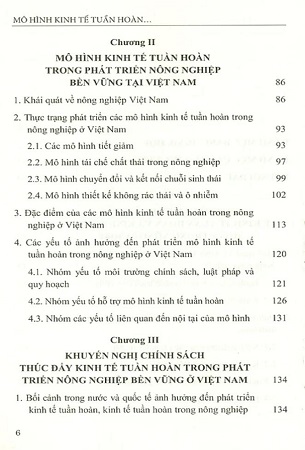 Sách Mô Hình Kinh Tế Tuần Hoàn Trong Phát Triển Nông Nghiệp Bền Vững Ở Việt Nam - Triệu Thanh Quang