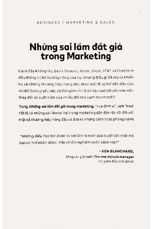 Những Sai Lầm Đắt Giá Trong Marketing - Jack Trout