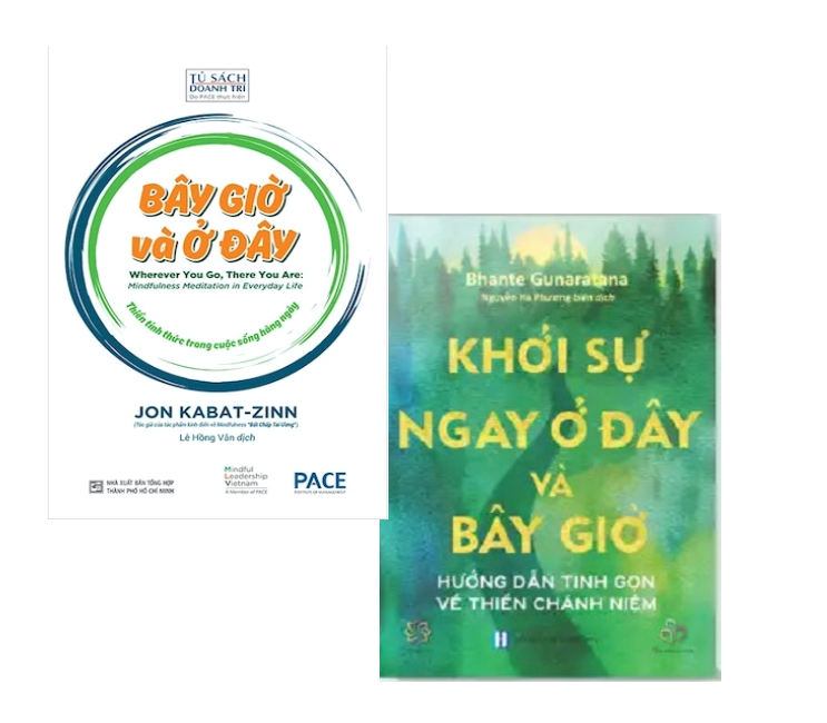 Combo (2 Cuốn Sách) Khởi Sự Ngay Ở Đây Và Bây Giờ - Hướng Dẫn Tinh Gọn Về Thiền Chánh Niệm + Bây Giờ Và Ở Đây - Thiền Chánh Niệm Trong Đời Sống Hàng Ngày (Bhante Gunaratana, Jon Kabat-Zinn)