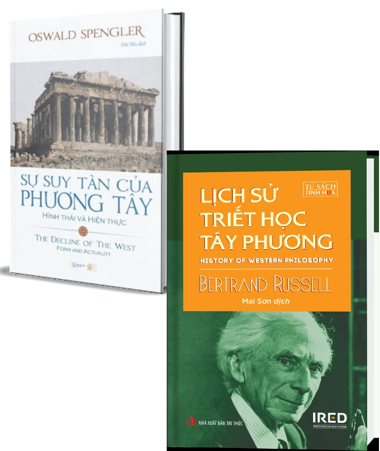 Combo (2 Cuốn Sách) Lịch Sử Triết Học Tây Phương + Sự suy tàn của phương Tây: Tập 1 Hình thái và Hiện thực (Bìa Cứng) Bertrand Russell, Oswald Spengler