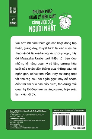 Sách Phương Pháp Quản Lý Hiệu Suất Công Việc Của Người Nhật Masataka Urabe