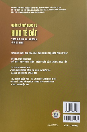 Sách Quản Lý Nhà Nước Về Kinh Tế Đất Theo Cơ Chế Thị Trường Ở Việt Nam - GS.TS. Hoàng Văn Cường