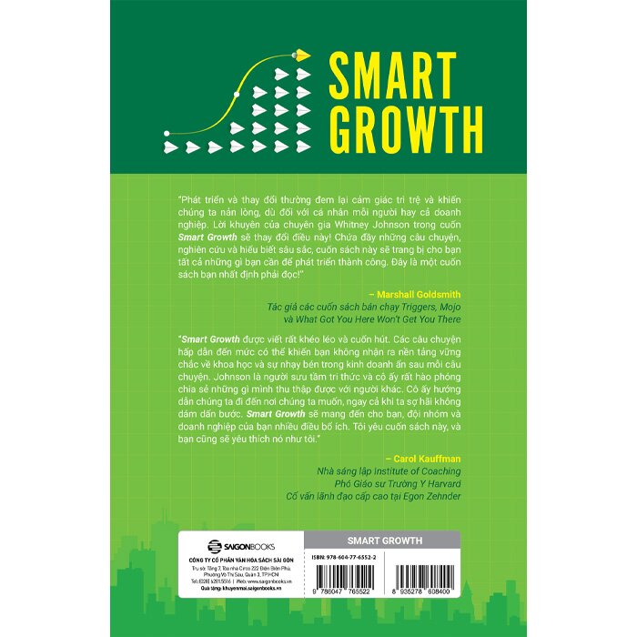 Sách Smart Growth - 7 Bước Chuyển Mình Cho Cá Nhân Và Tổ Chức (Whitney Johnson)