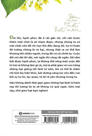 Sách Sớm Mai Gieo Một Hạt Mầm - Tâm Không