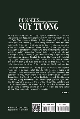 Sách Suy Tưởng (Pensées, Tái Bản 2024) - Blaise Pascal