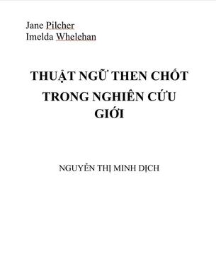 Thuật Ngữ Then Chốt Trong Nghiên Cứu Giới