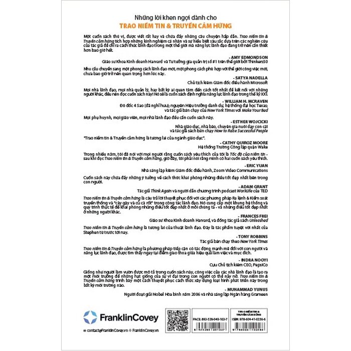 Combo (2 Cuốn Sách) Trao Niềm Tin Và Truyền Cảm Hứng + Tốc Độ Của Niềm Tin (Stephen M. R. Covey)