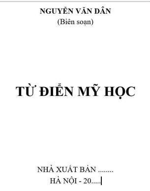 Từ Điển Mỹ Học - Nguyễn văn Dân